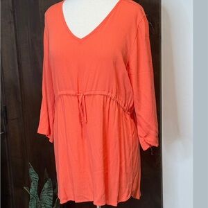 NWT Buckle Dress Womens Size S BKE red coral 3/4 sleeve v neck